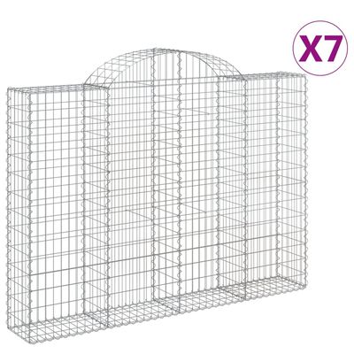 vidaXL 7 db íves horganyzott vas gabion kosár 200x30x140/160 cm