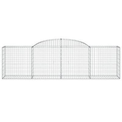 vidaXL 10 db íves horganyzott vas gabion kosár 300x50x80/100 cm