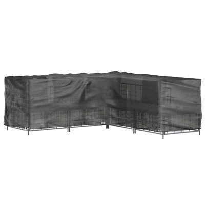 vidaXL L-alakú kerti bútorhuzat 16 fűzőlyukkal 285 x 285 x 70 cm