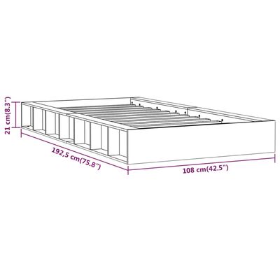 vidaXL fehér tömör fa ágykeret 90 x 190 cm (Single)