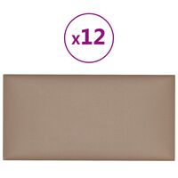 vidaXL 12 db kávészínű műbőr fali panel 30 x 15 cm 0,54 m²