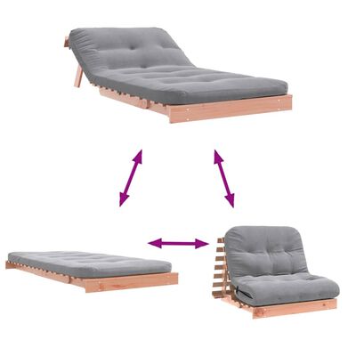 vidaXL tömör duglászfenyő futon kanapéágy matraccal 100 x 206 x 11 cm