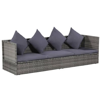 vidaXL szürke polyrattan kerti ágy 200 x 60 cm