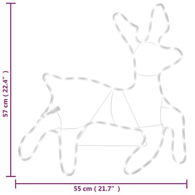 vidaXL 3 db meleg fehér karácsonyi rénszarvas forma 57 x 55 x 4,5 cm