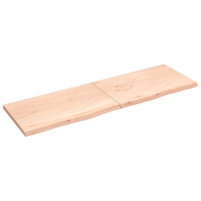 vidaXL kezeletlen tömör fa fürdőszobai pult 200x60x(2-4) cm