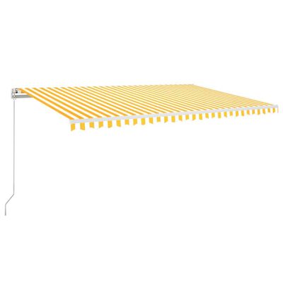 vidaXL sárga-fehér szélérzékelős és LED-es napellenző 500 x 350 cm