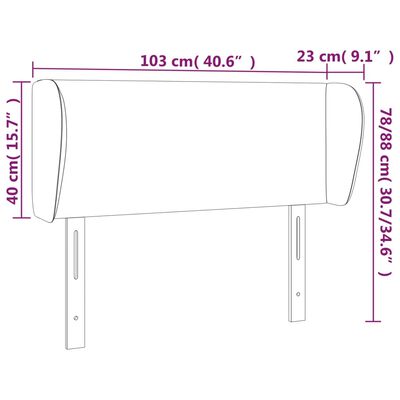 vidaXL fekete műbőr szárnyas fejtámla 103x23x78/88 cm