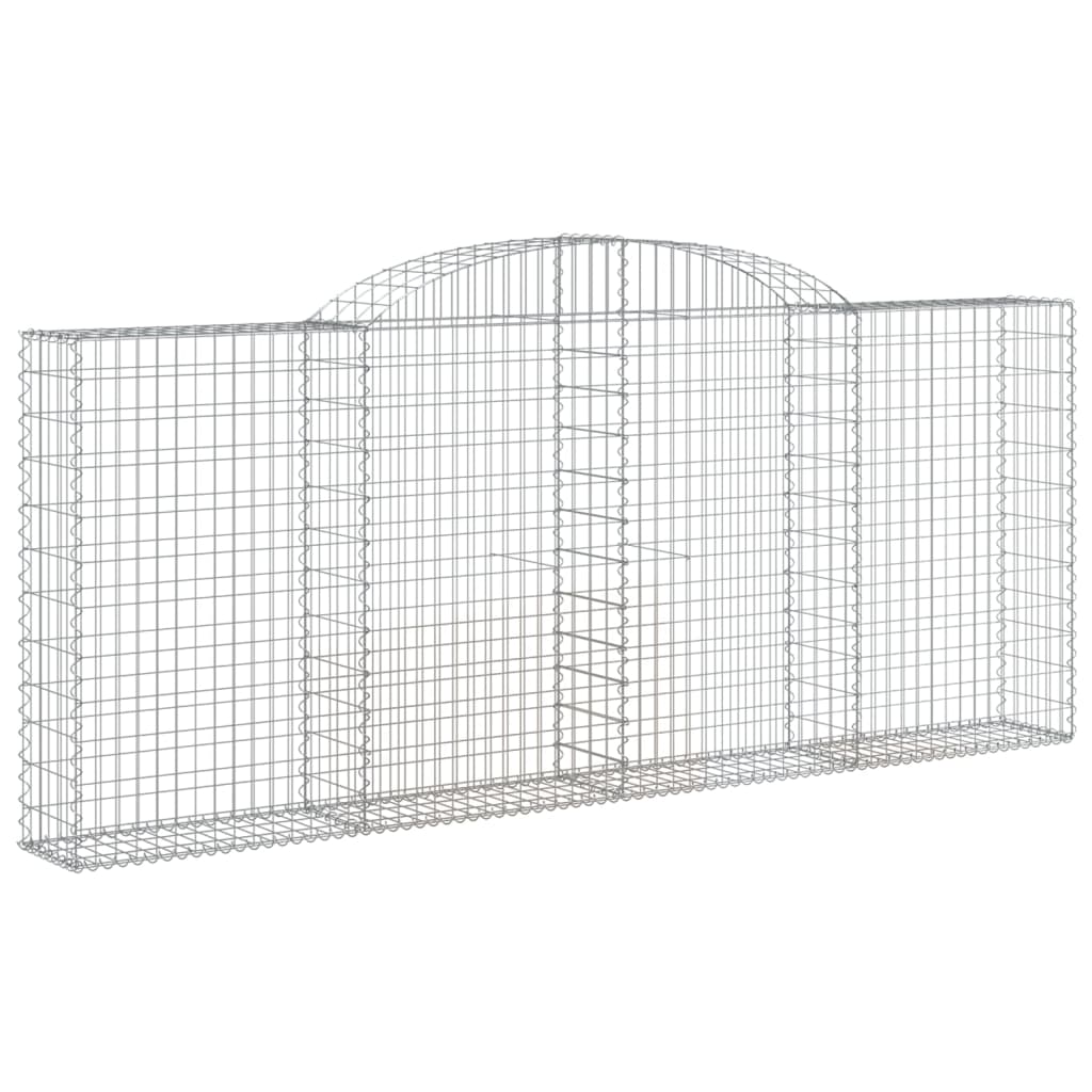 vidaXL 6 db íves horganyzott vas gabion kosár 300x30x120/140 cm