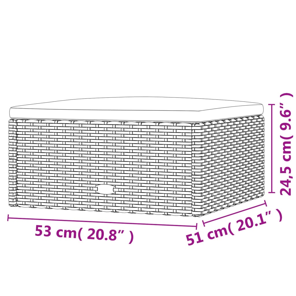 vidaXL 8 részes fekete polyrattan kerti ülőgarnitúra párnákkal