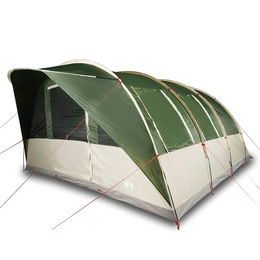 vidaXL 7 személyes zöld vízálló alagút alakú családi sátor