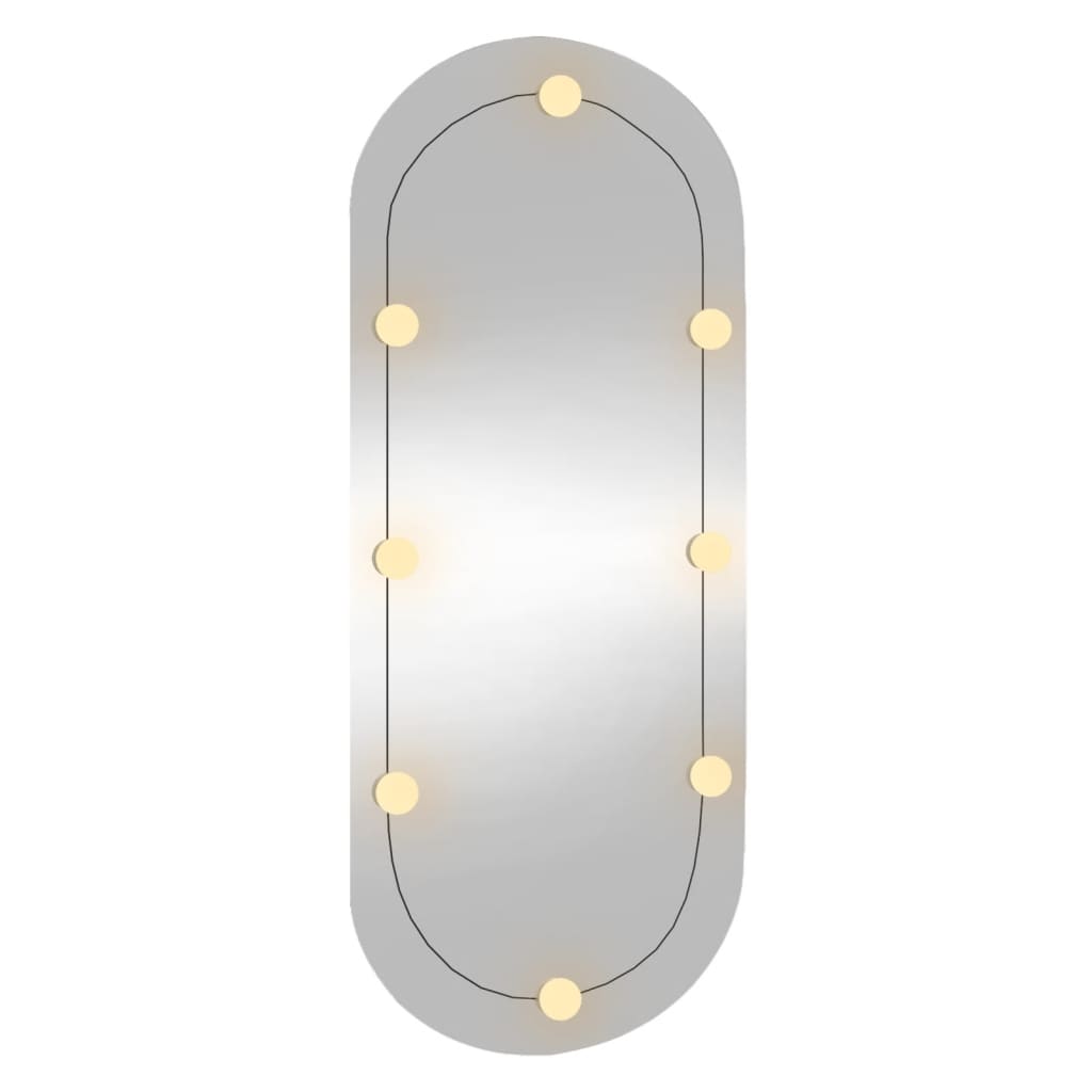 vidaXL ovális üveg falitükör LED fényekkel 45 x 100 cm