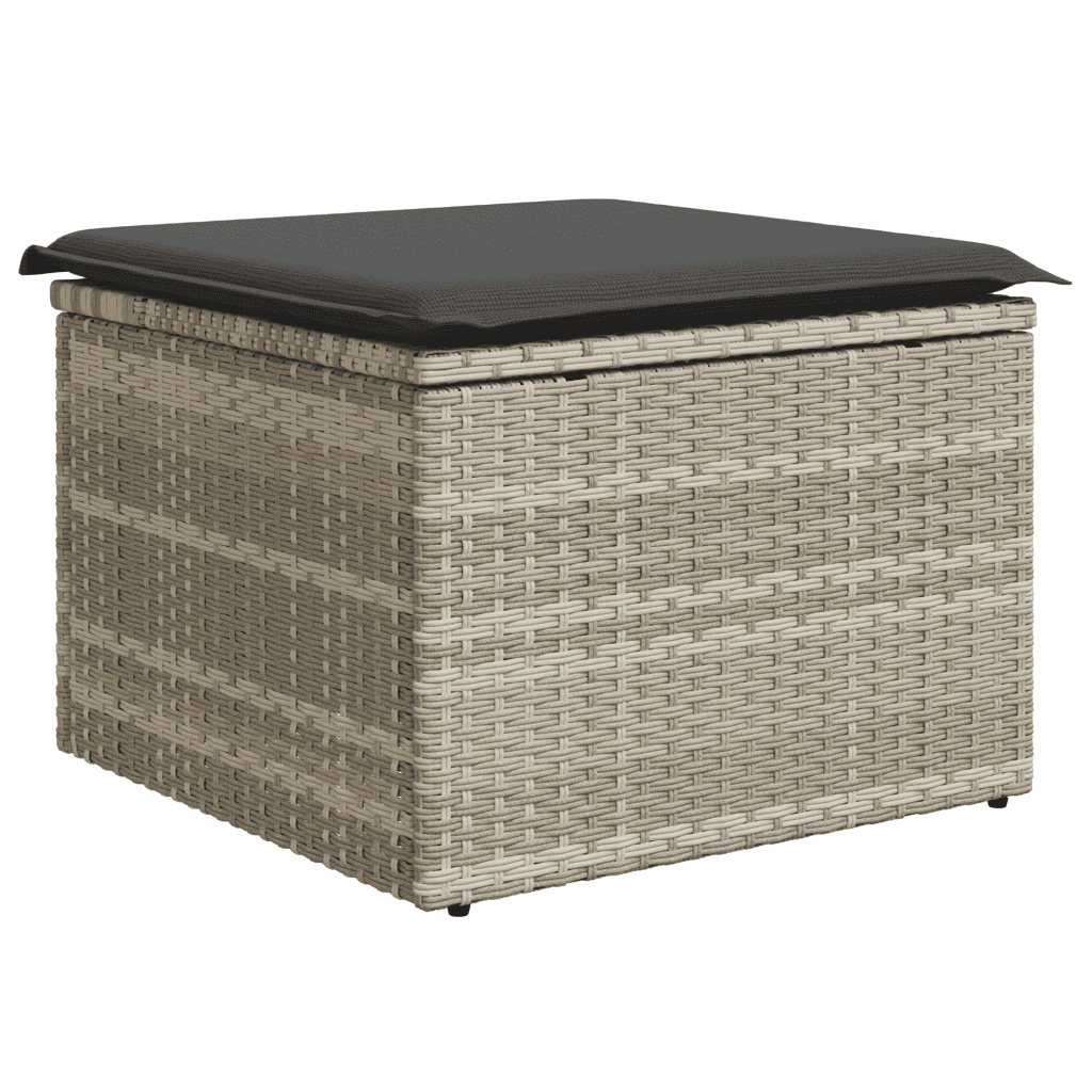 vidaXL 11 részes világosszürke polyrattan kerti ülőgarnitúra párnákkal