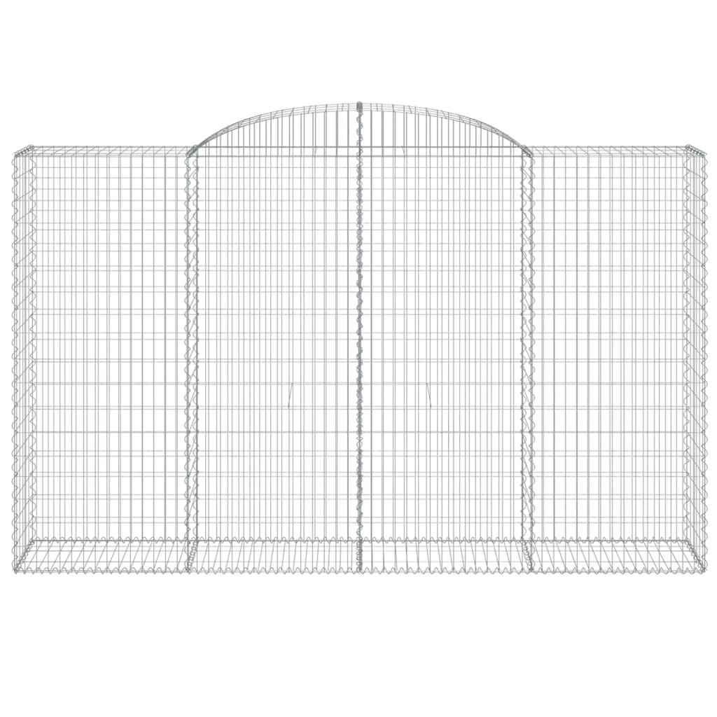 vidaXL 12 db íves horganyzott vas gabion kosár 300x50x180/200 cm