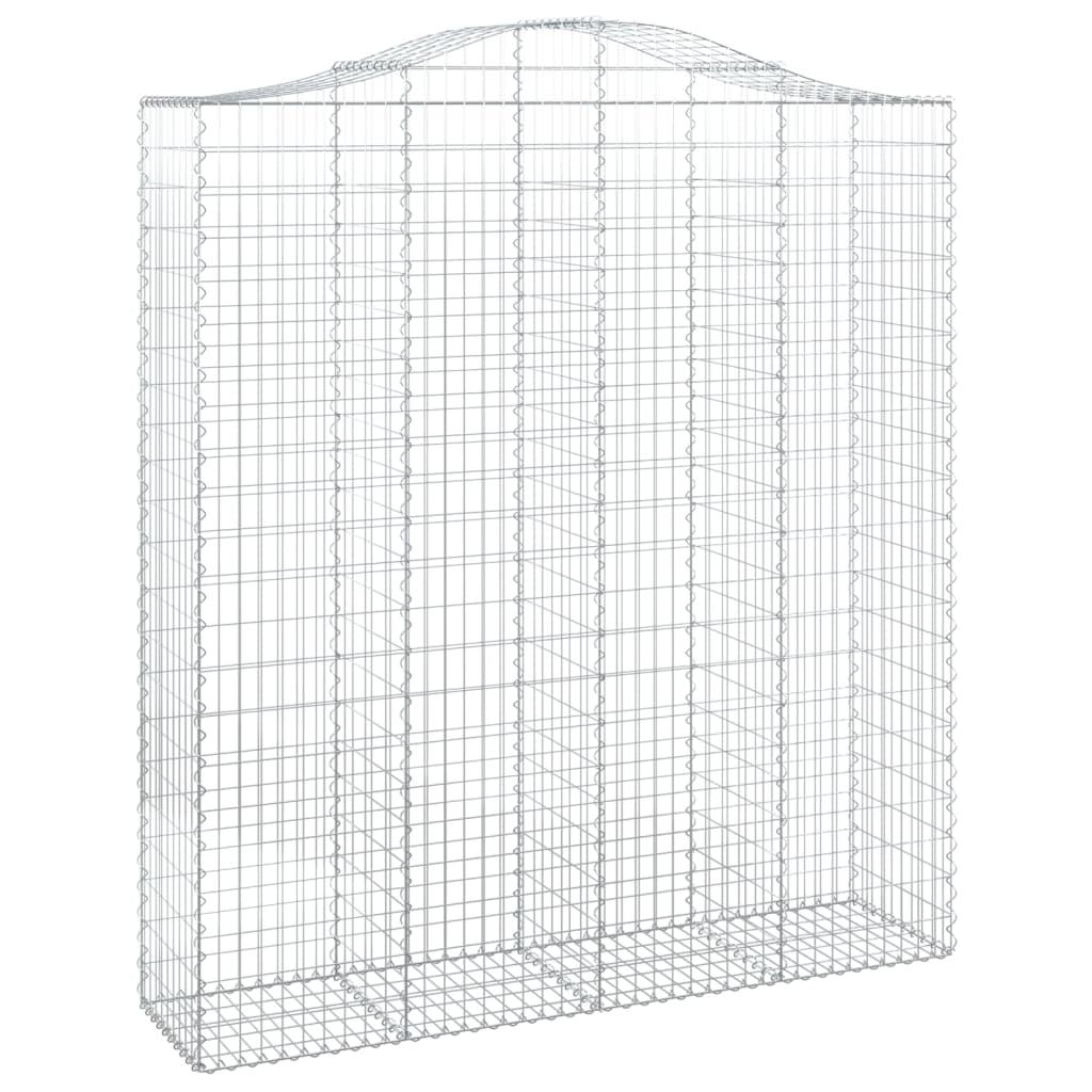 vidaXL 9 db íves horganyzott vas gabion kosár 200x50x220/240 cm