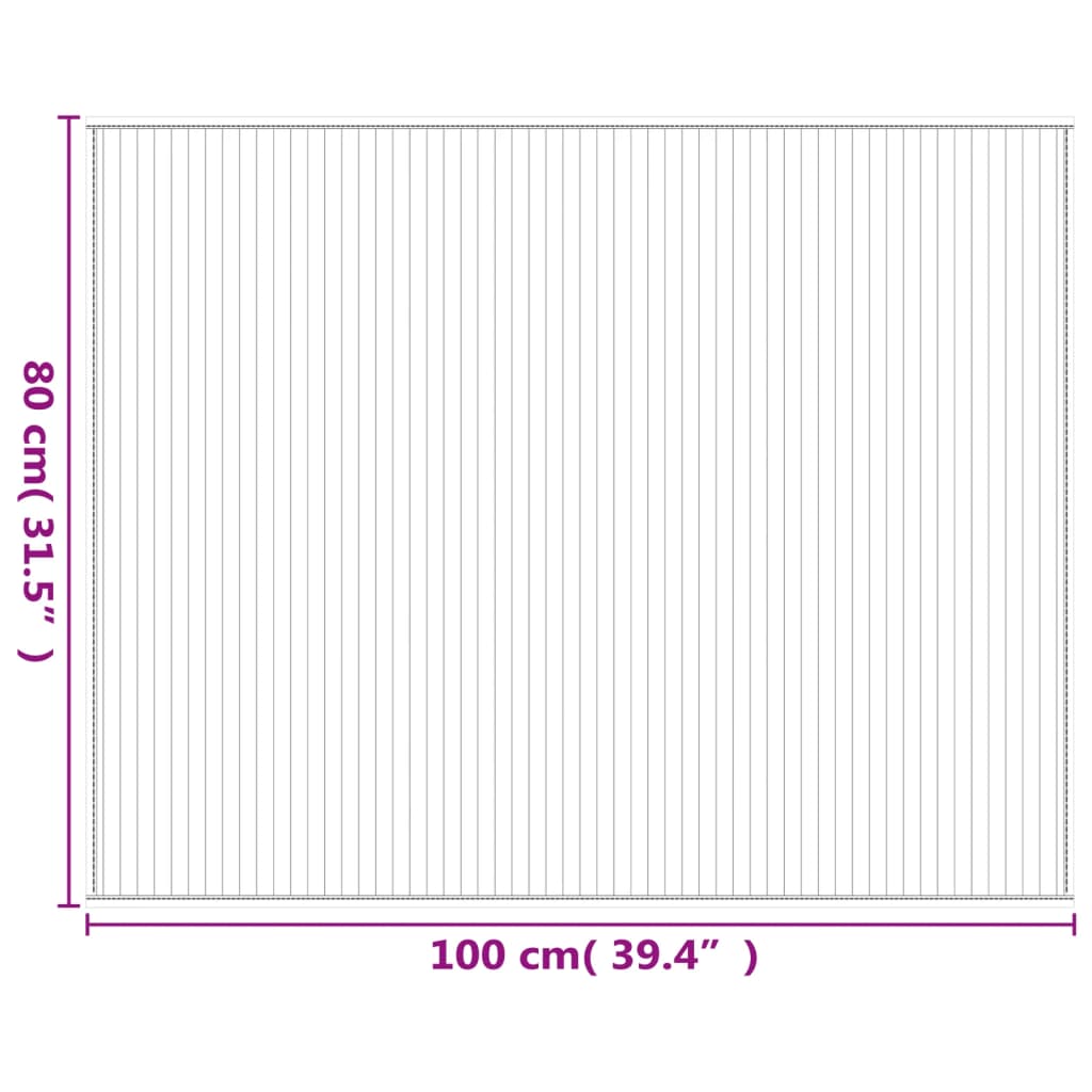 vidaXL négyszögletű sötétbarna bambusz szőnyeg 80 x 100 cm