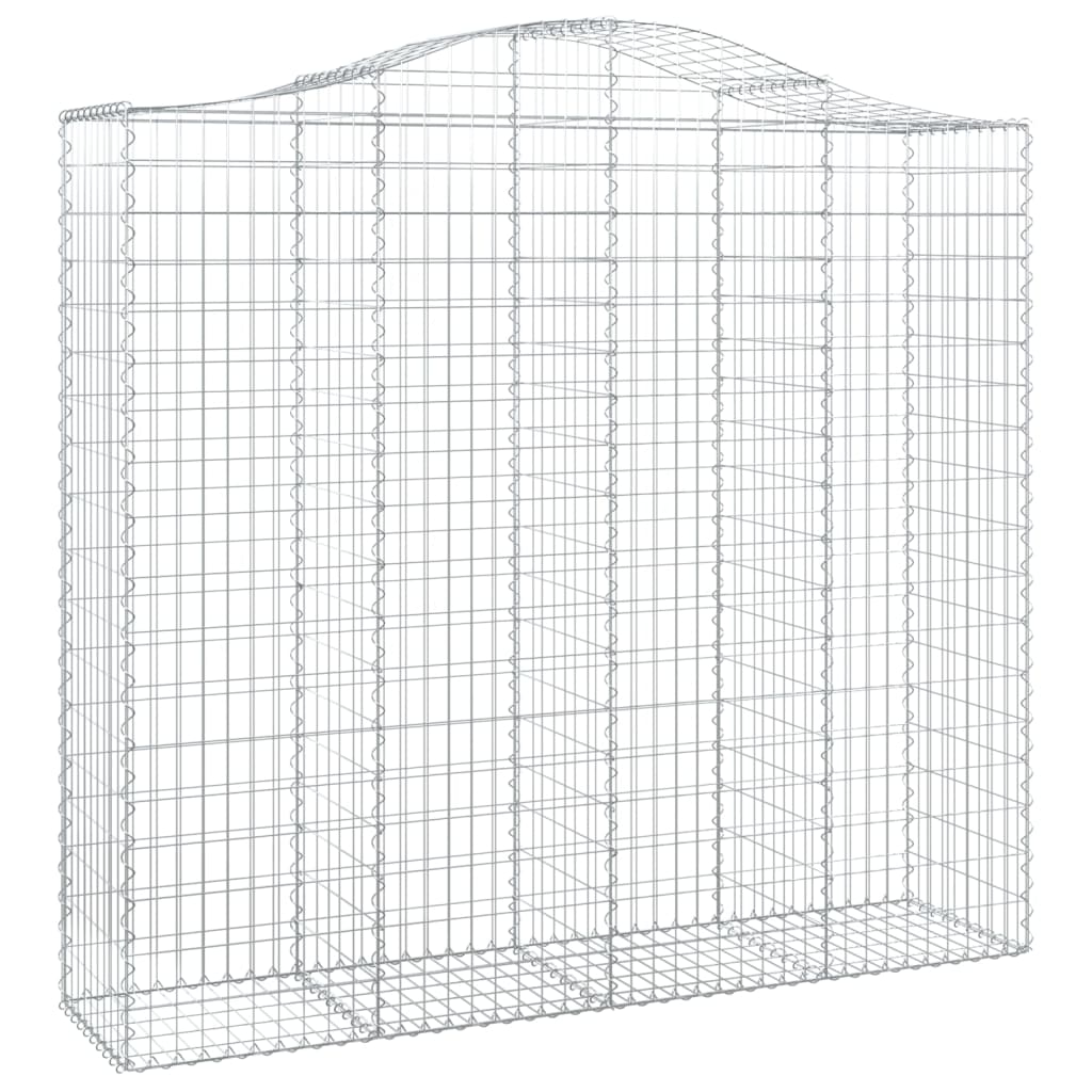 vidaXL 8 db íves horganyzott vas gabion kosár 200x50x180/200 cm