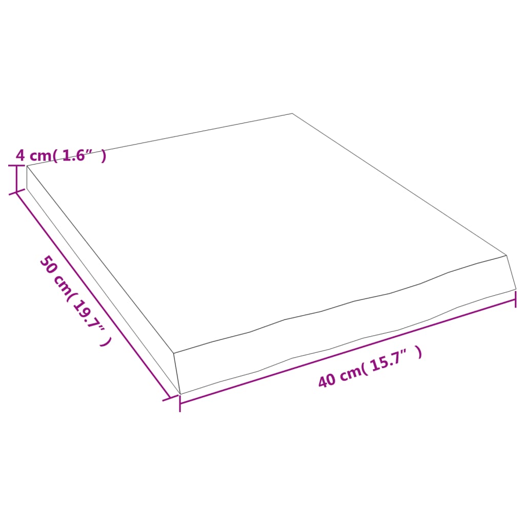 vidaXL sötétbarna kezelt tömör fa fürdőszobai pult 40x50x(2-4) cm