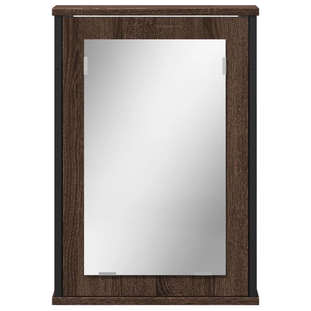 vidaXL barna tölgy színű szerelt fa tükrös szekrény 40x12x60 cm