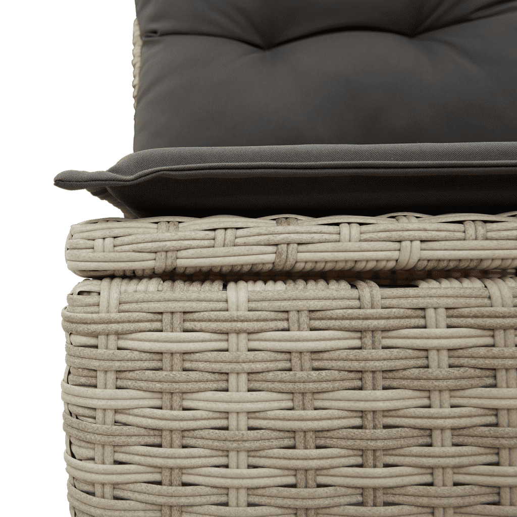 vidaXL 11 részes világosszürke polyrattan kerti ülőgarnitúra párnákkal