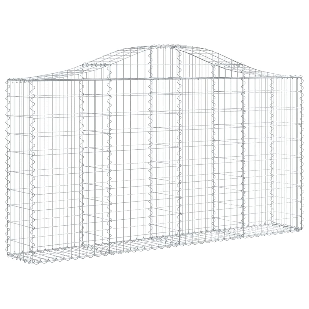 vidaXL 6 db íves horganyzott vas gabion kosár 200x30x100/120 cm