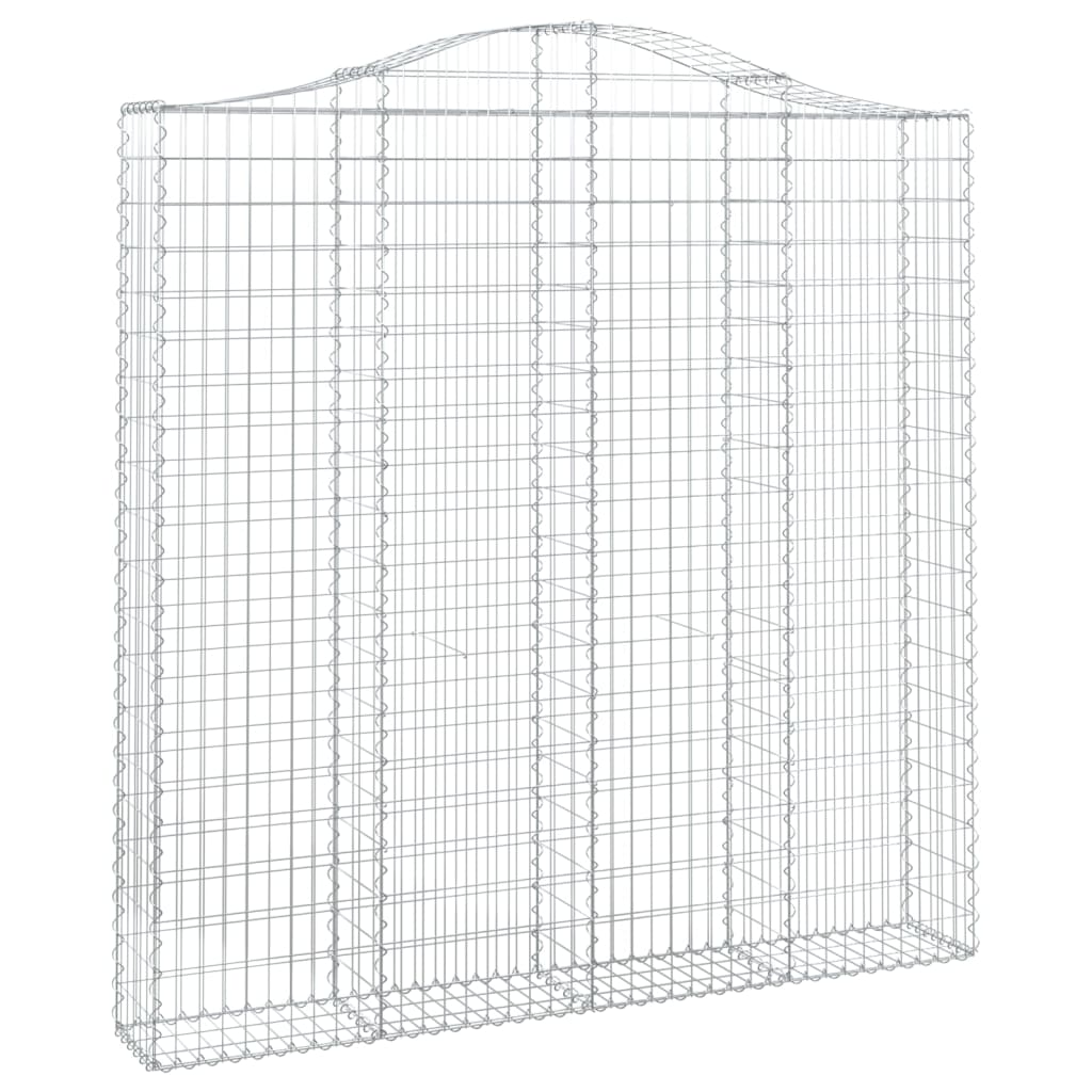 vidaXL 6 db íves horganyzott vas gabion kosár 200x30x200/220 cm