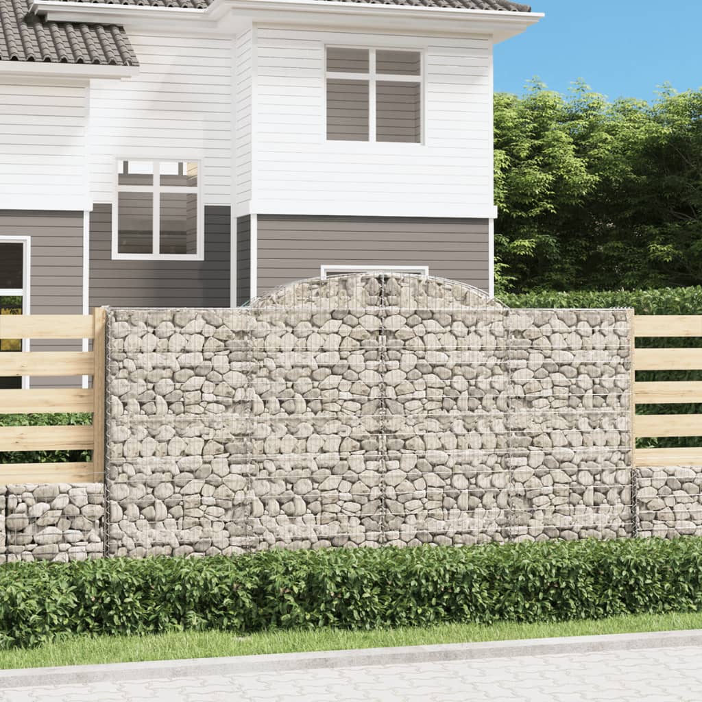 vidaXL 9 db íves horganyzott vas gabion kosár 300x30x160/180 cm