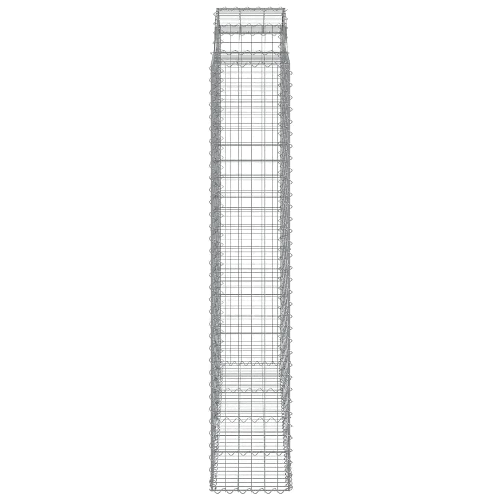 vidaXL 2 db íves horganyzott vas gabion kosár 200x50x220/240 cm