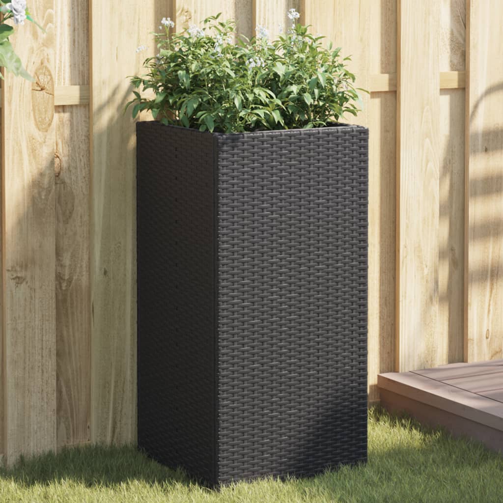 vidaXL 2 db fekete polyrattan kerti ültetőláda 40x40x80 cm