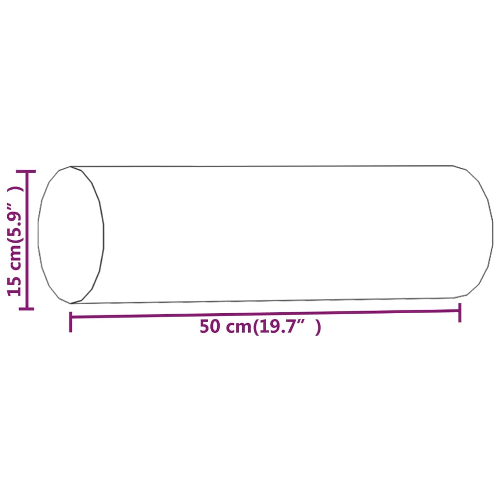 vidaXL 2 db bordó bársony díszpárna Ø15 x 50 cm