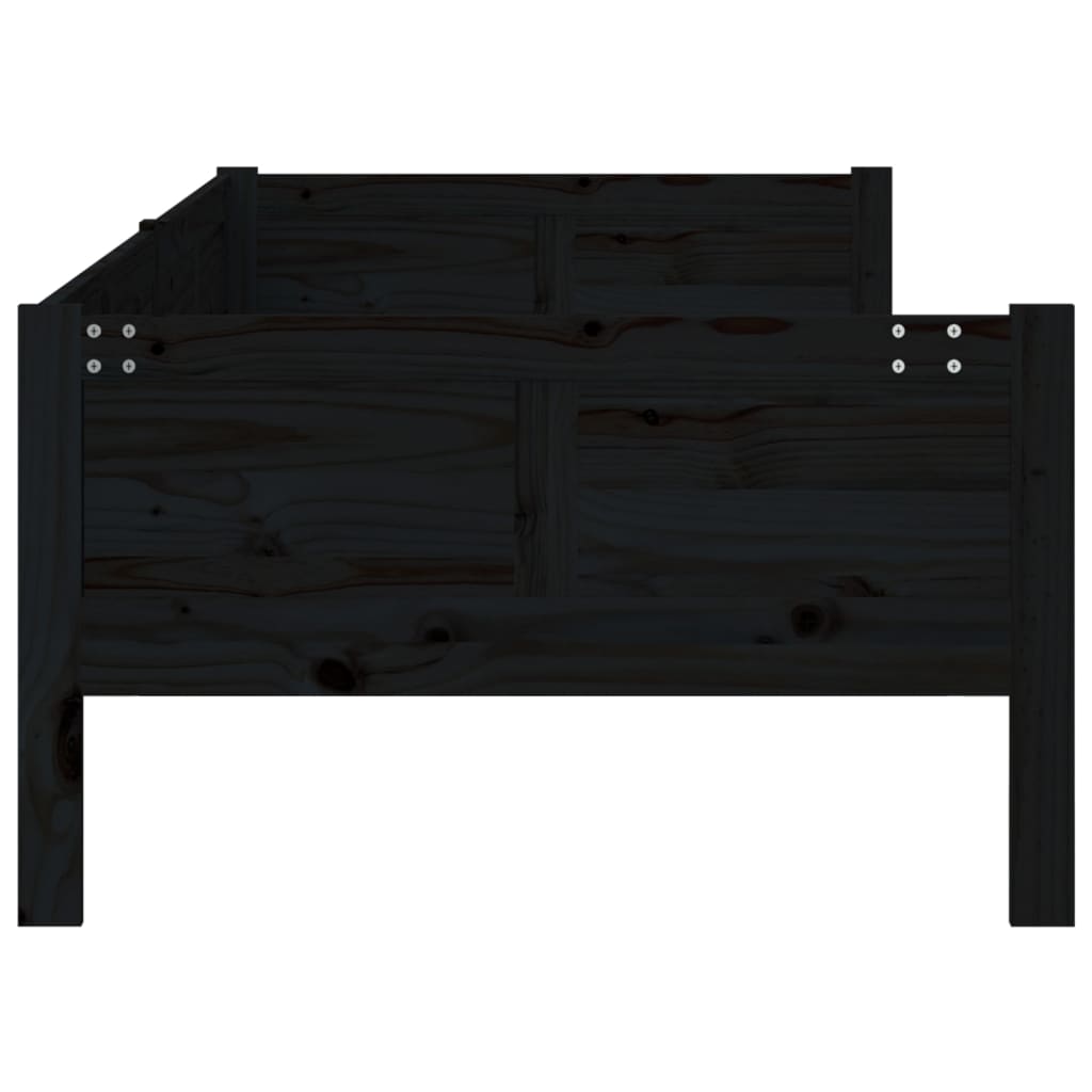 vidaXL fekete tömör fenyőfa kanapéágy 80x200 cm