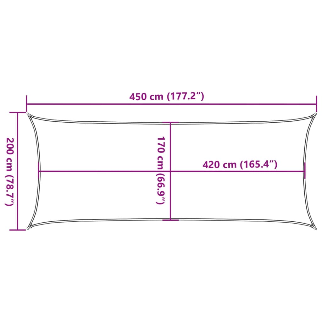 vidaXL homokszínű 100% oxford szövet napvitorla 4,5x2 m