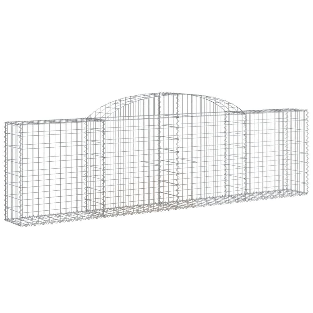 vidaXL 9 db íves horganyzott vas gabion kosár 300x30x80/100 cm