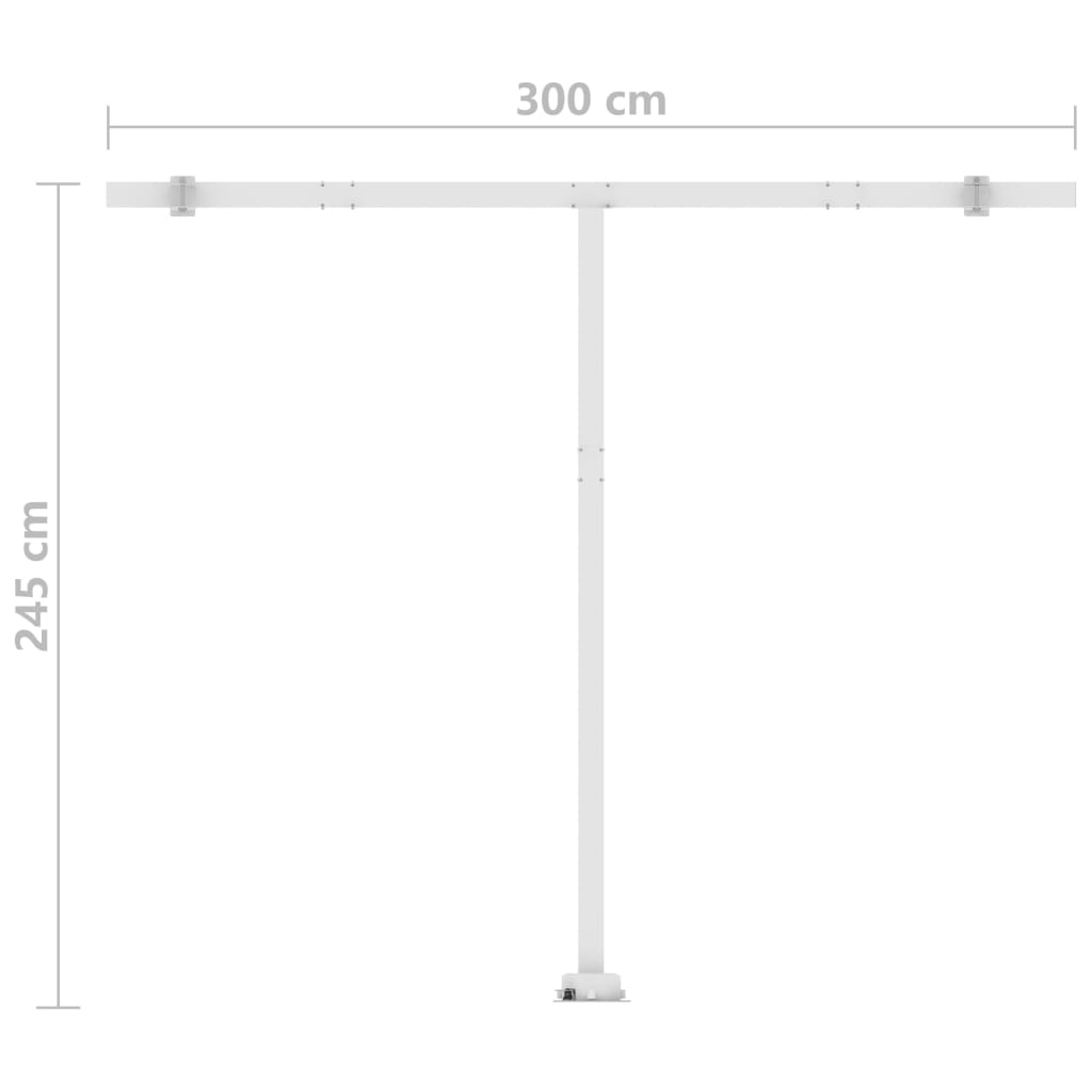 vidaXL krémszínű kézzel kihúzható LED-es napellenző 350 x 250 cm