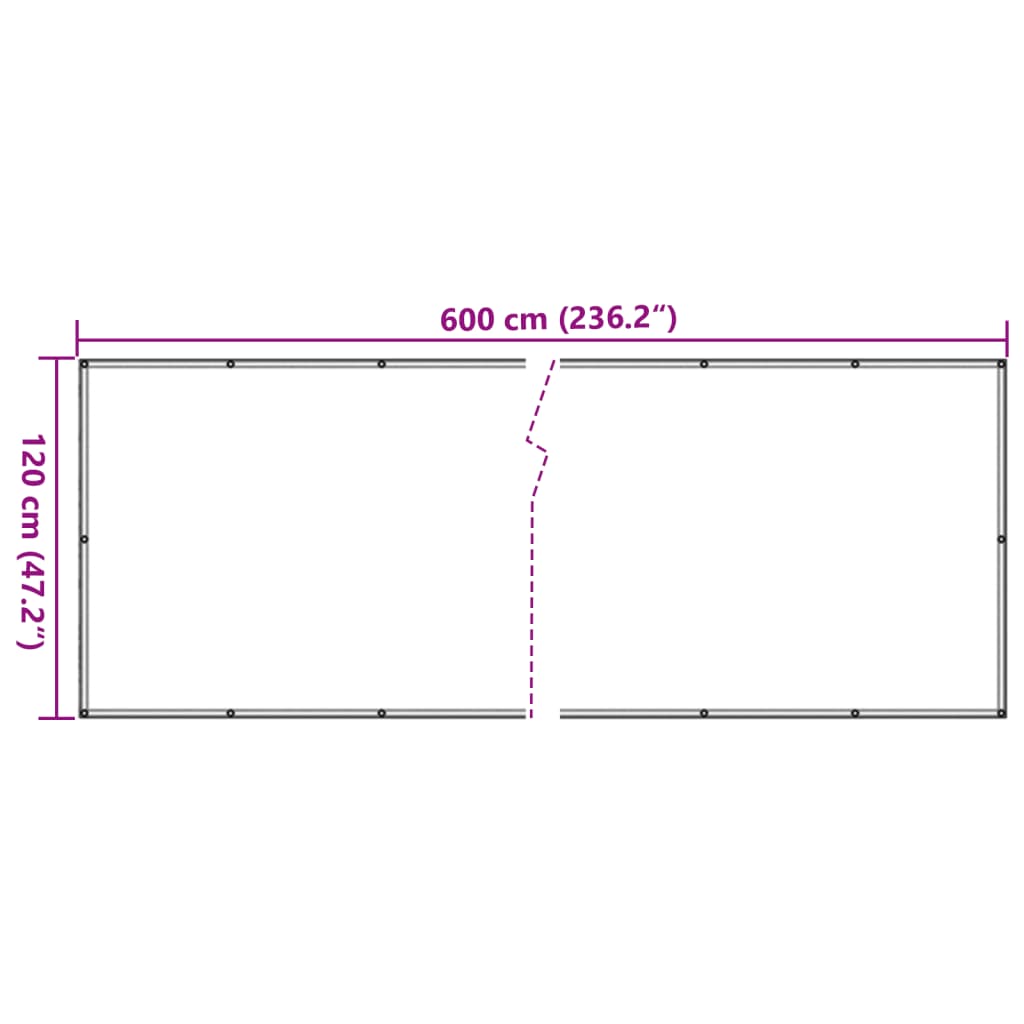 vidaXL antracitszürke PVC belátás elleni erkélyparaván 600x120 cm