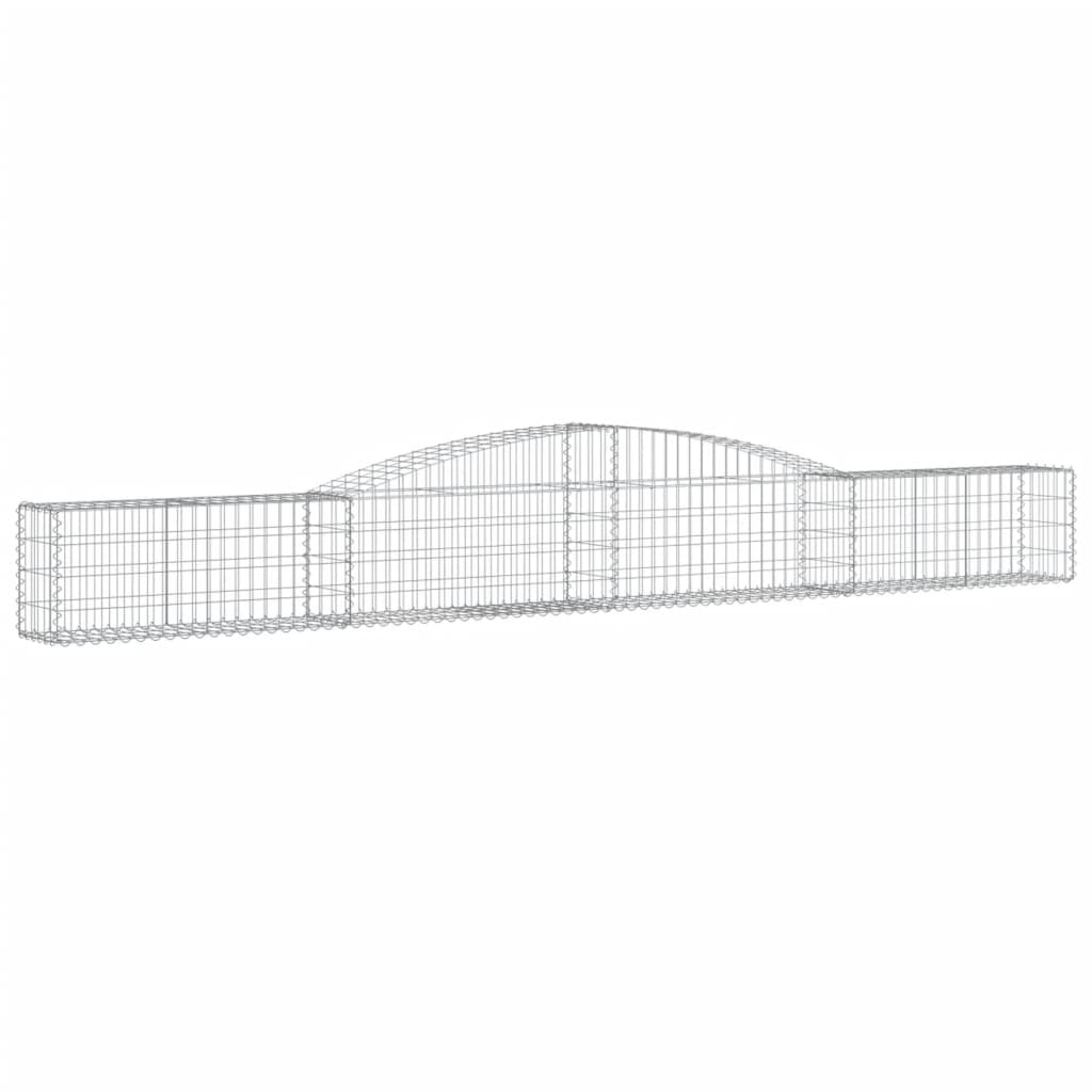 vidaXL 2 db íves horganyzott vas gabion kosár 400x30x40/60 cm