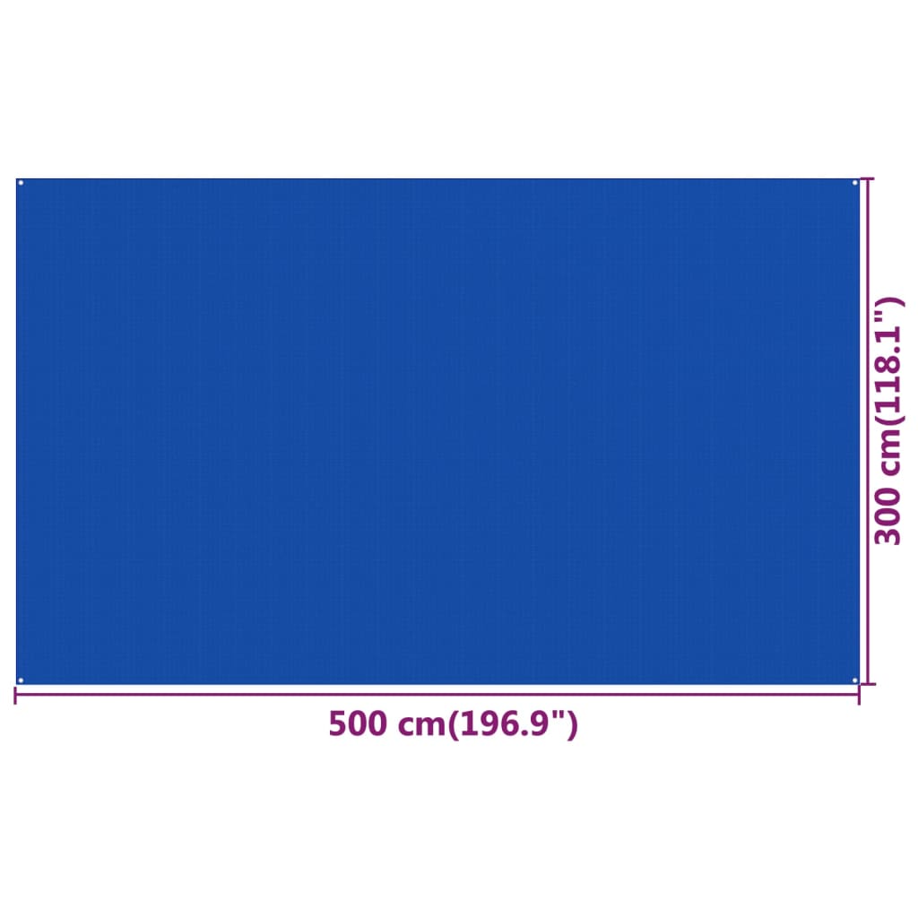 vidaXL kék HDPE sátorszőnyeg 300 x 500 cm