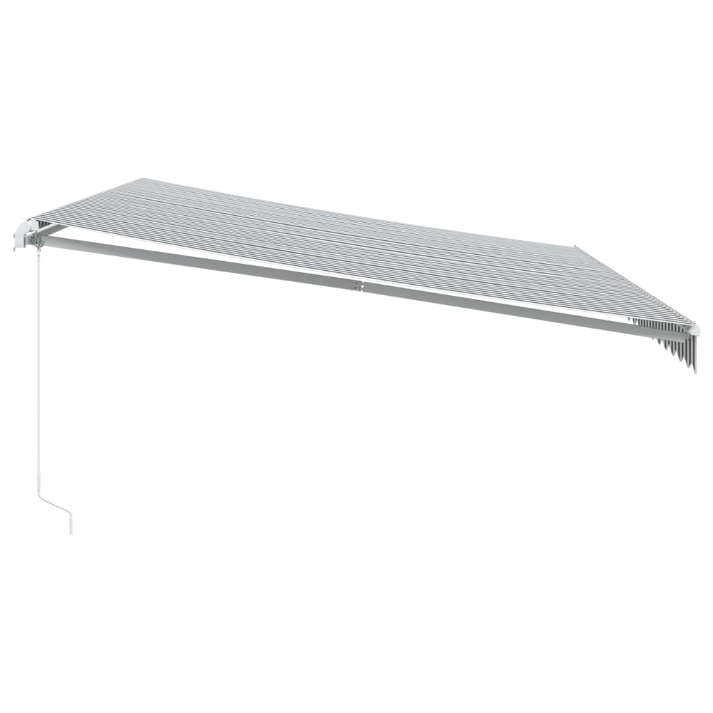 vidaXL antracitszürke-fehér LED-es kézi napellenző 500 x 300 cm