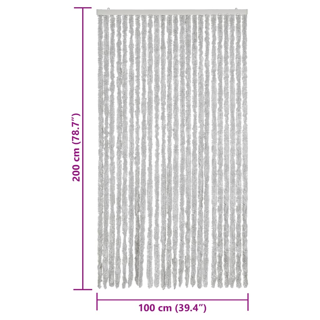 vidaXL szürke zsenília rovarfüggöny 100 x 200 cm