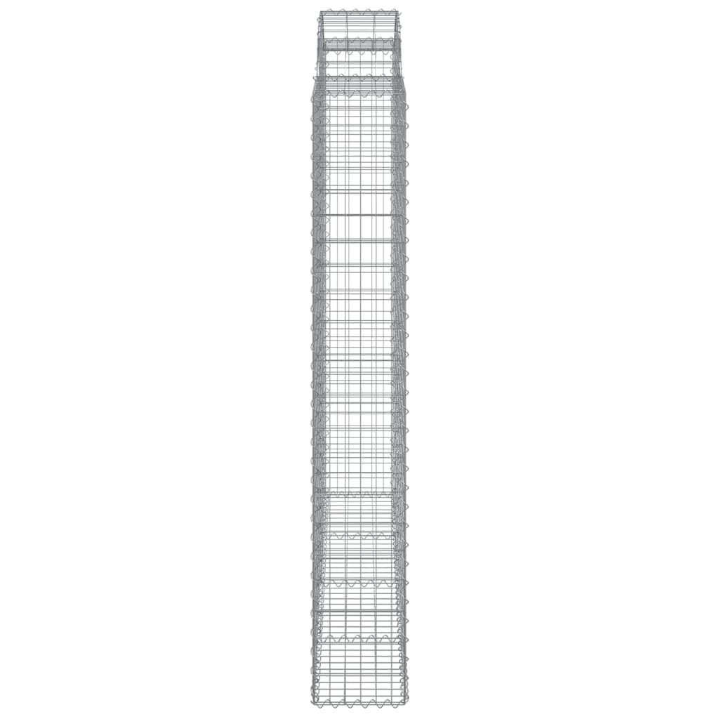 vidaXL 2 db íves horganyzott vas gabion kosár 200 x 30 x 200/220 cm