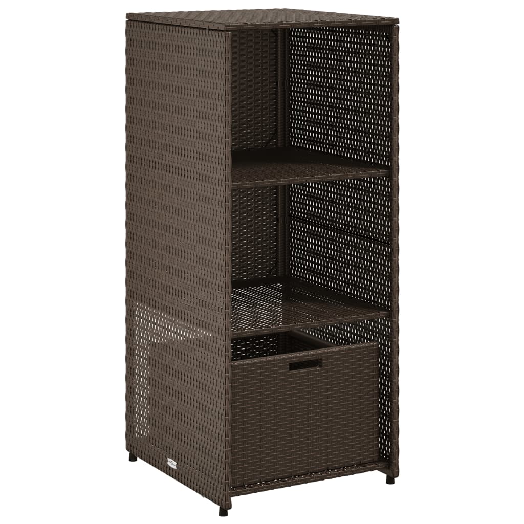 vidaXL barna polyrattan kerti tárolószekrény 50 x 55 x 115 cm