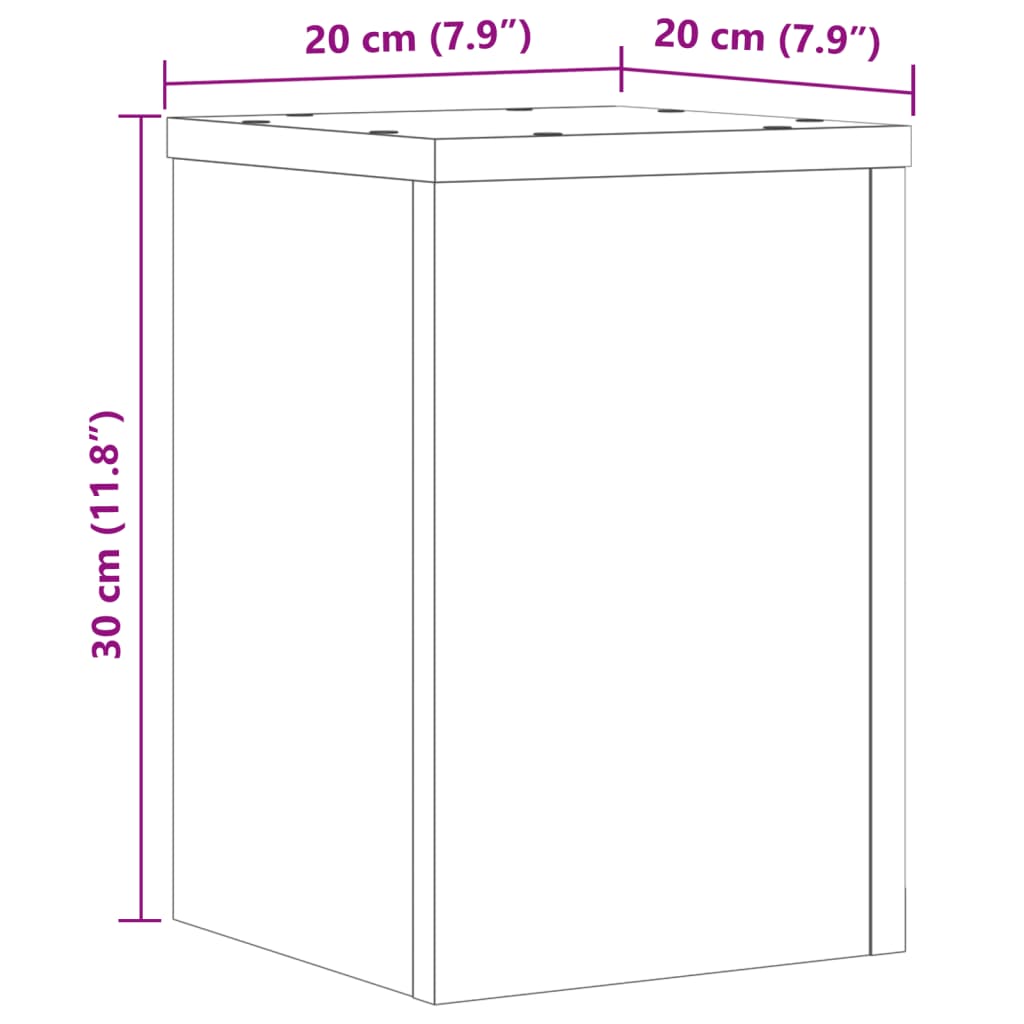 vidaXL 2 db fehér szerelt fa növénytartó állvány 20 x 20 x 30 cm