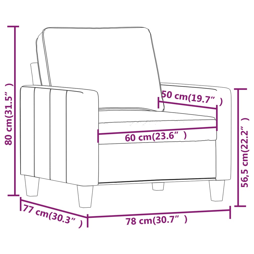 vidaXL sötétszürke szövet kanapéfotel 60 cm