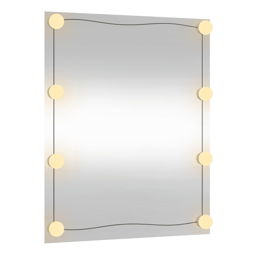 vidaXL téglalap alakú üveg falitükör LED fényekkel 50 x 60 cm