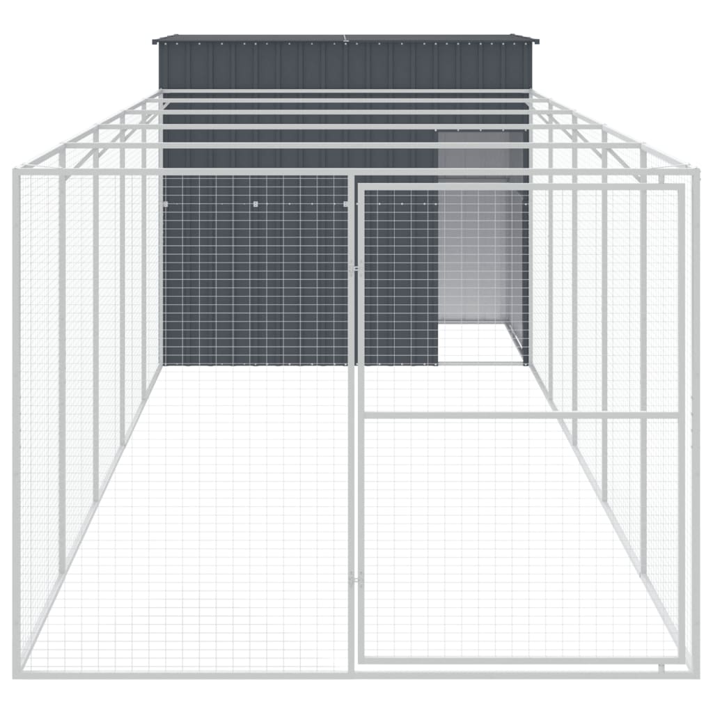 vidaXL antracitszürke horganyzott acél kutyakennel 214x661x181 cm