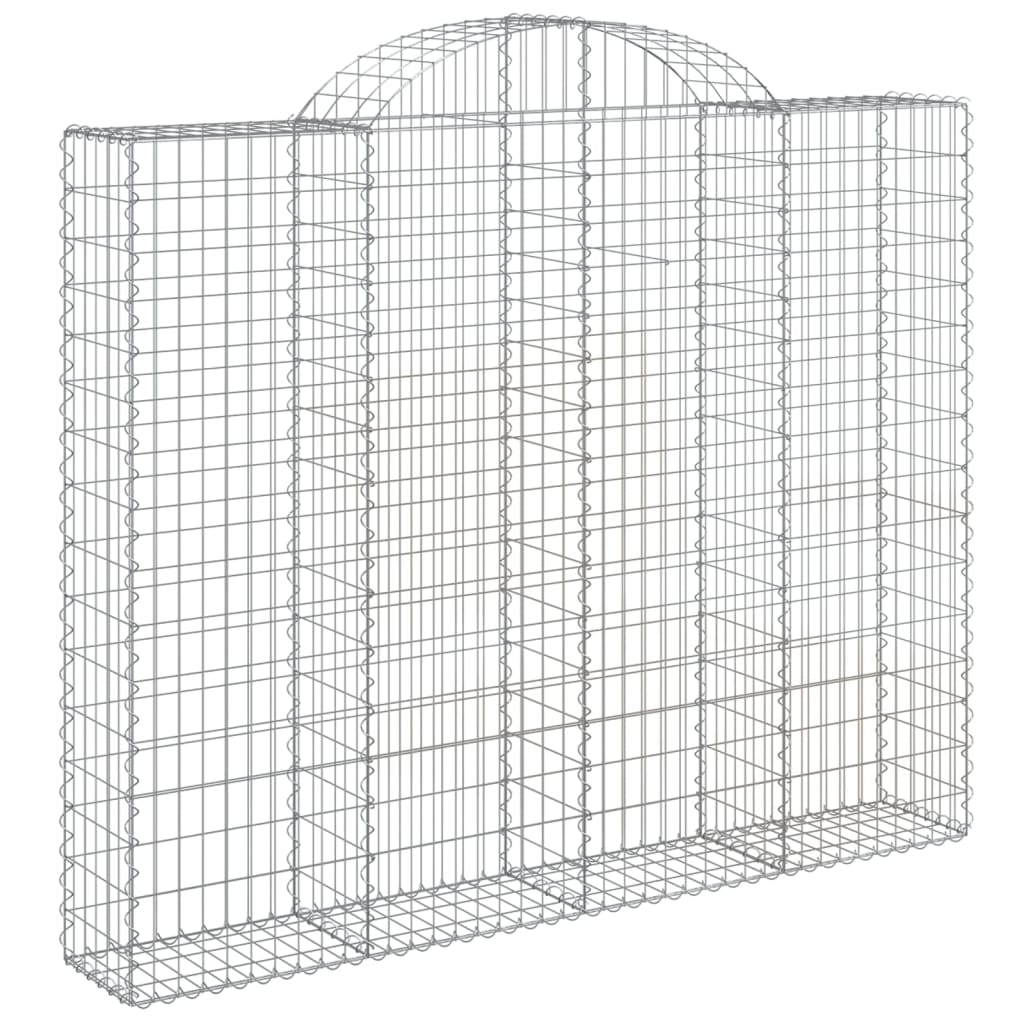 vidaXL 7 db íves horganyzott vas gabion kosár 200x30x160/180 cm