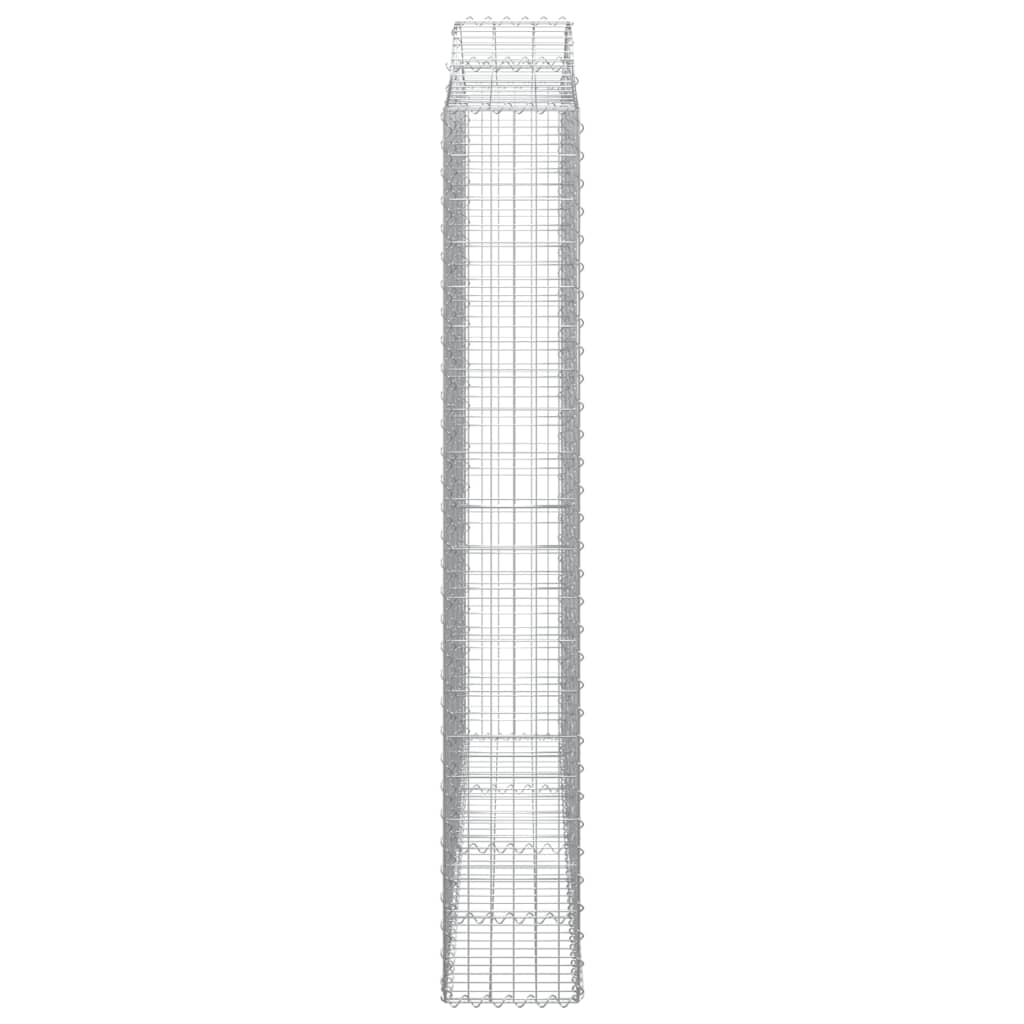 vidaXL 4 db íves horganyzott vas gabion kosár 200x30x200/220 cm