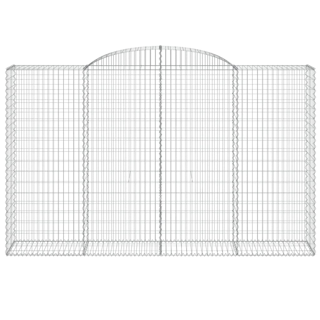 vidaXL 2 db íves horganyzott vas gabion kosár 300x50x180/200 cm