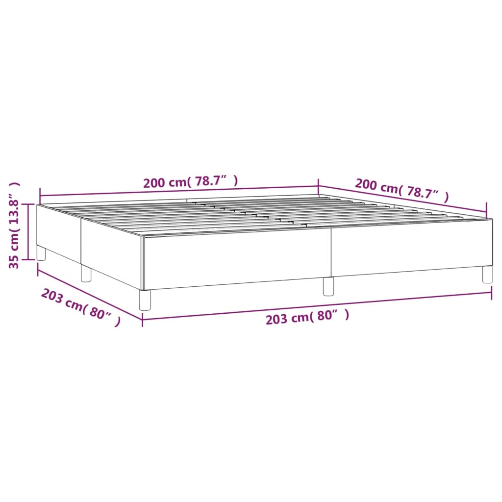 vidaXL fekete bársony ágykeret 200x200 cm