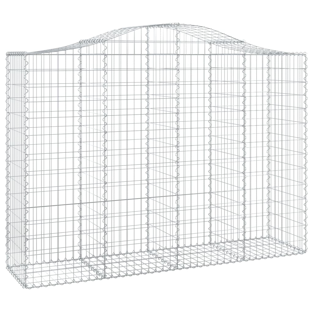 vidaXL 7 db íves horganyzott vas gabion kosár 200x50x140/160 cm