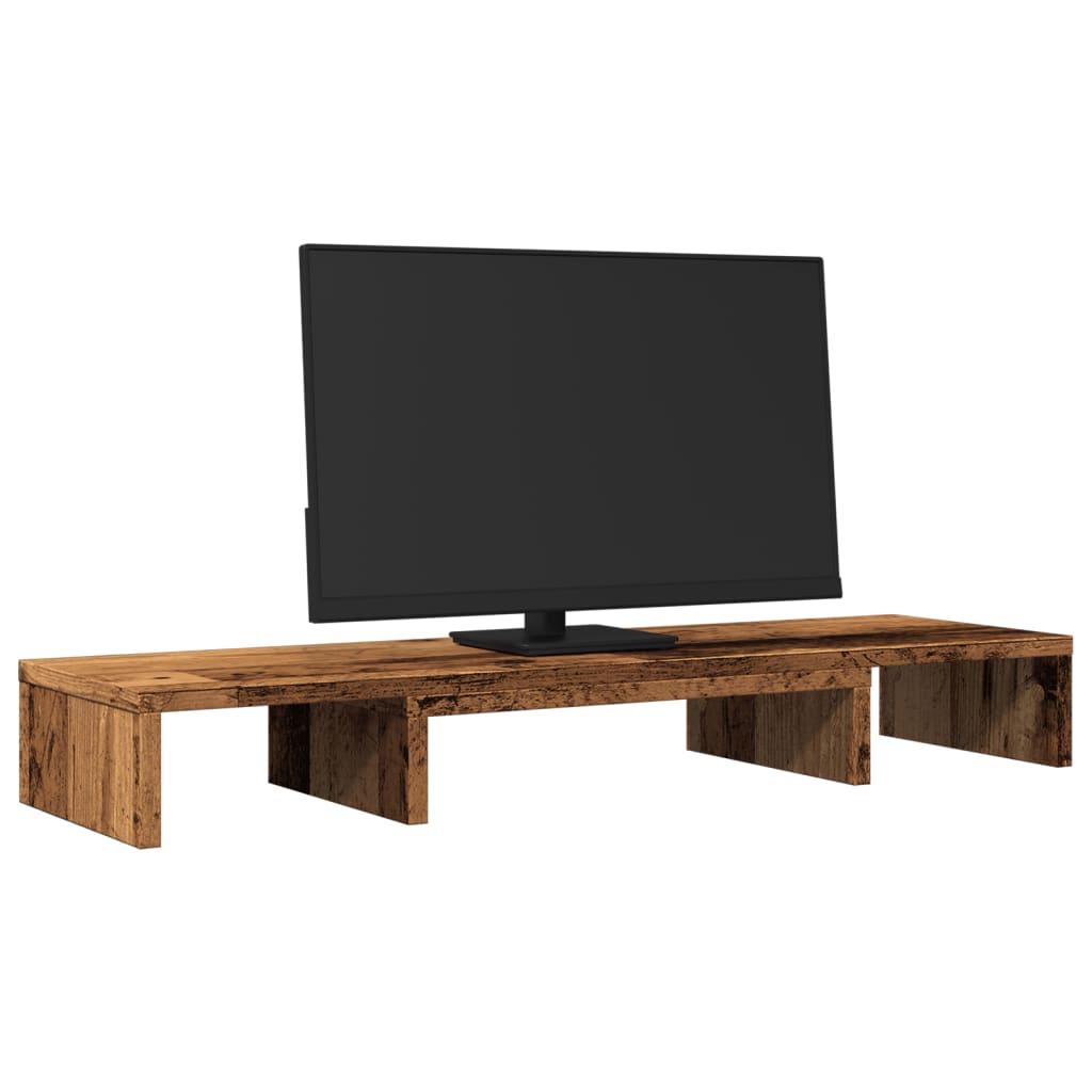 vidaXL antik fa színű szerelt fa állítható monitorállvány 80x24x10,5cm